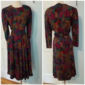 Vintage Jessica Howard floral longsleeve grandmacore dress- 12P